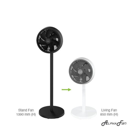 Alpha MOTTO SF B21/12 WHITE GREY Motto Stand Fan 12" 3 Speeds White Grey | TBM Online
