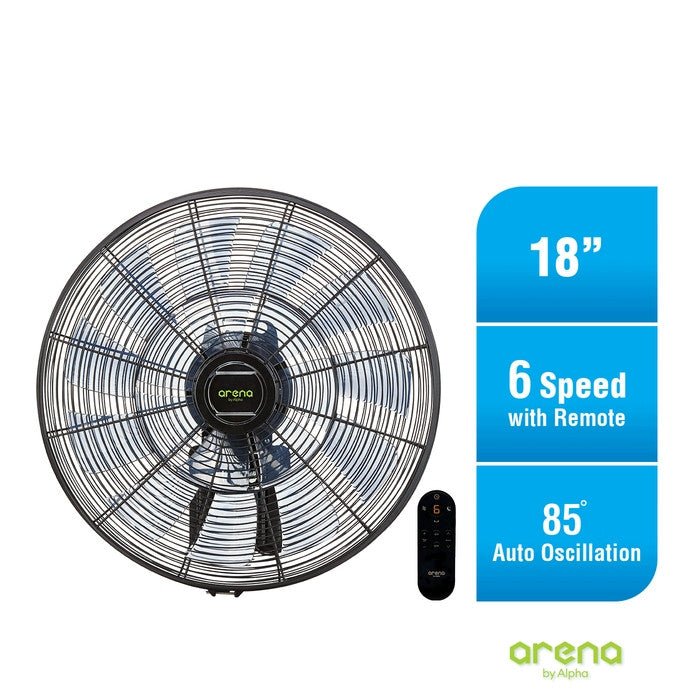 Alpha AWF 1060/18 - DC BLACK Wall Fan Arena DC 18 Blades 18" Black | TBM Online