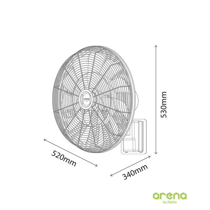 Alpha AWF 1060/18 - DC BLACK Wall Fan Arena DC 18 Blades 18" Black | TBM Online