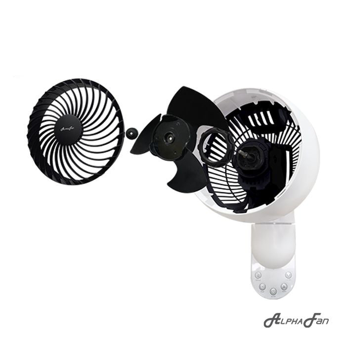 Alpha MOTTO WF B31/8 Motto Wall Fan 8 Inch 3 Blades White Black | TBM Online