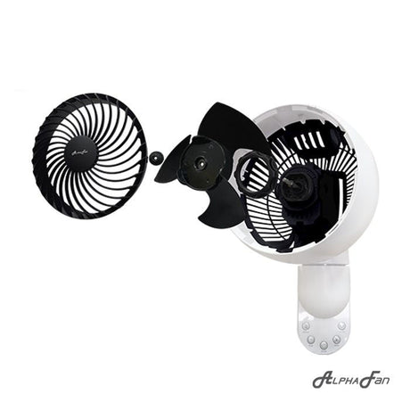 Alpha MOTTO WF B31/8 Motto Wall Fan 8 Inch 3 Blades White Black | TBM Online