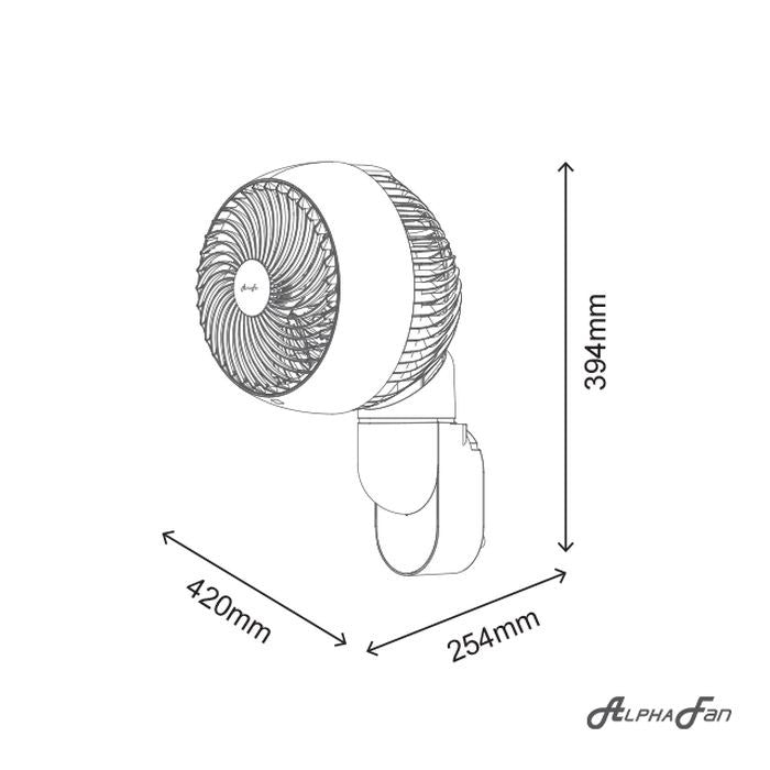 Alpha MOTTO WF B31/8 Motto Wall Fan 8 Inch 3 Blades White Black | TBM Online
