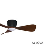 Alpha Alkova MILI-3B/42 LED HG WALNUT/MB Ceiling Fan 42" 3 Blades Walnut Matt Black
