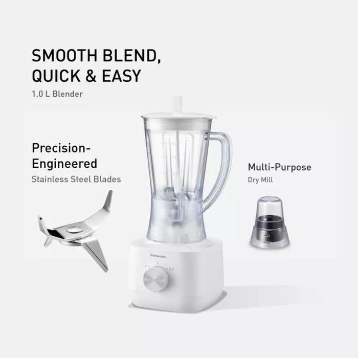 Panasonic MX-EP3112WSK 1.0L Blender Wet & Dry Mil Safety Lock And Thermal Cut Off Safety White