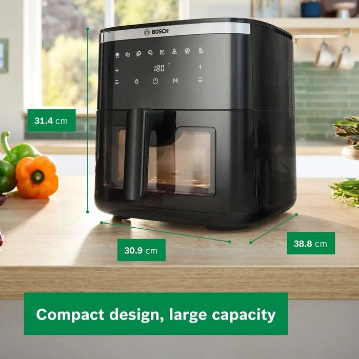 Bosch MAF671B0GB 7.2L Air Fryer Illuminated Interior Double Layer Black | TBM Online