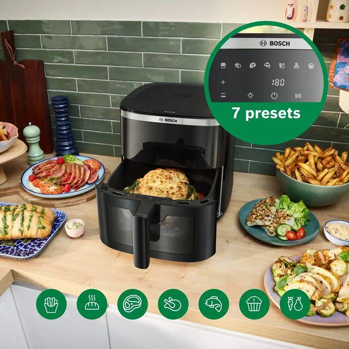 Bosch MAF671B0GB 7.2L Air Fryer Illuminated Interior Double Layer Black | TBM Online