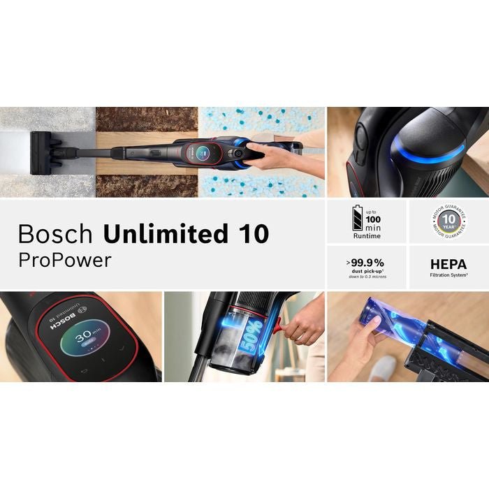 Bosch BCS1051POW Vacuum Cleaner Unlimited 10 ProPower Rechargeable | TBM Online