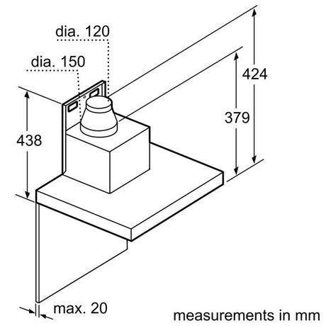 Bosch DWB98JQ50B Cooker Hood Stainless Steel Eco Silence Drive SS 843M3/H | TBM Online