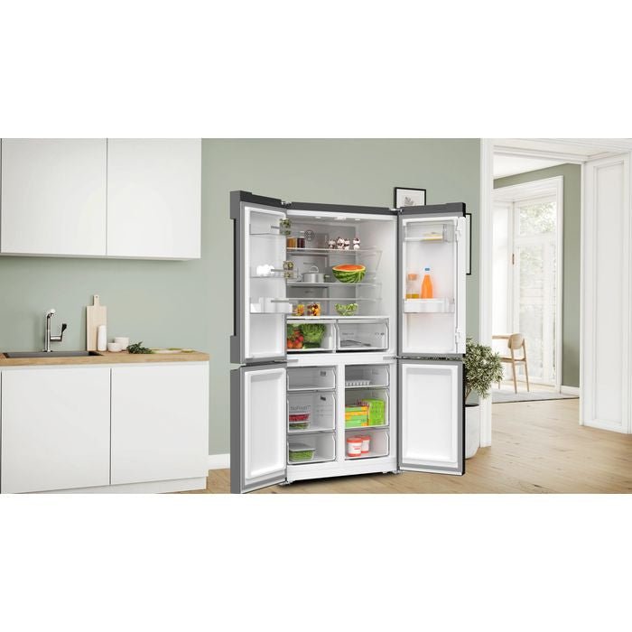 Bosch KFN96AXEA 4 Doors Fridge G646L Series 4 Brushed Black Steel Anti - Fingerprint | TBM Online