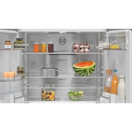 Bosch KFN96AXEA 4 Doors Fridge G646L Series 4 Brushed Black Steel Anti - Fingerprint | TBM Online