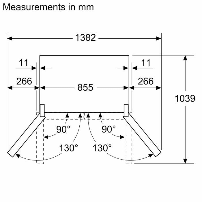 Bosch KMC85LBEA 4 Doors Fridge French Door Bottom Mount 547L Black | TBM Online