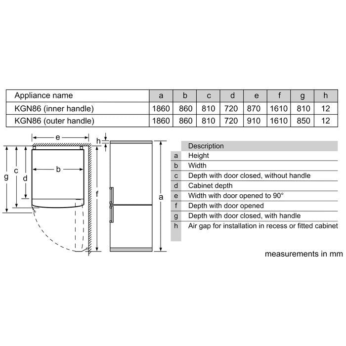 Bosch KGN56CI4M0 Freestanding 2 Doors Bottom Freezer 508L | TBM Online