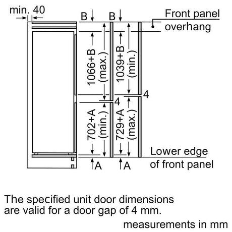 Bosch KIN86AF30O Fridge 2 Doors Fully Integrated Bottom Freezer G254L | TBM Online