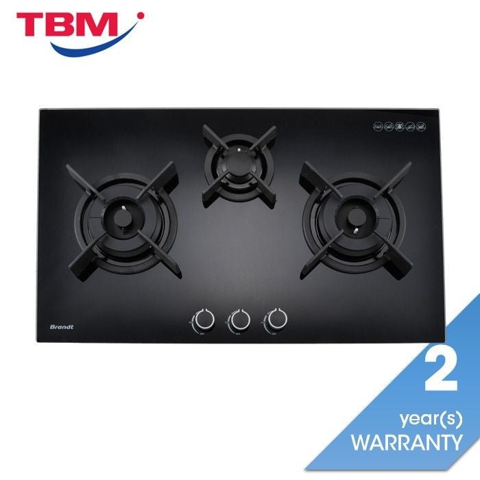 Brandt TG1493B Cooker Gas Hob 3 Burnes 90cm | TBM Online