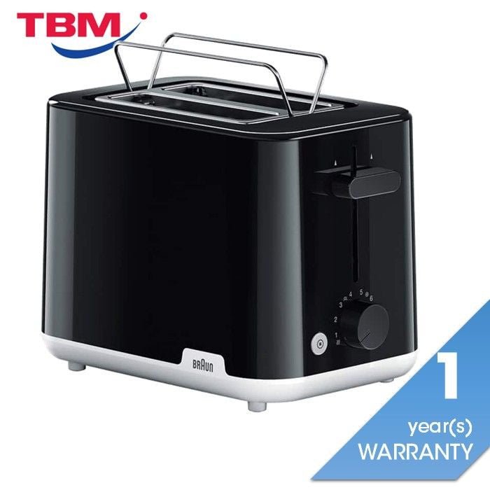 Braun HT1010BK Toaster Breakfast 2 Slot 900W Black | TBM Online