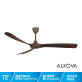 Alpha Alkova MAYSA G2-3B/72 WALNUT/ORB Ceiling Fan 72" 3 Blade Walnut ORB