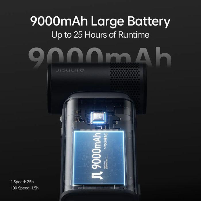 JisuLife Ultra2 Handheld Fan 9000mAh 25H Battery Life 43000RPM [Dark Grey / Light Brown]