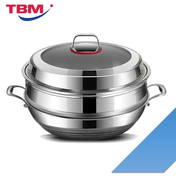 CE Integrated CE - CKW38/DL316 Stainless Steel Wok With Steamer 38cm | TBM Online