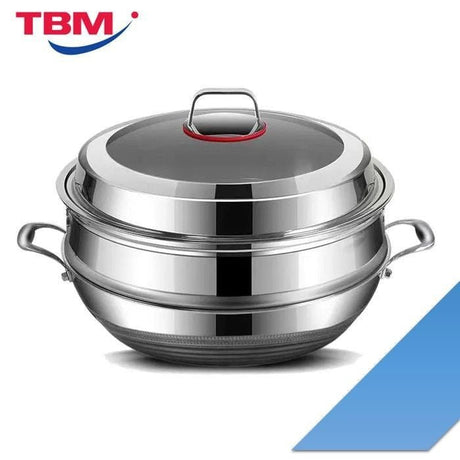 CE Integrated CE - CKW38/DL316 Stainless Steel Wok With Steamer 38cm | TBM Online