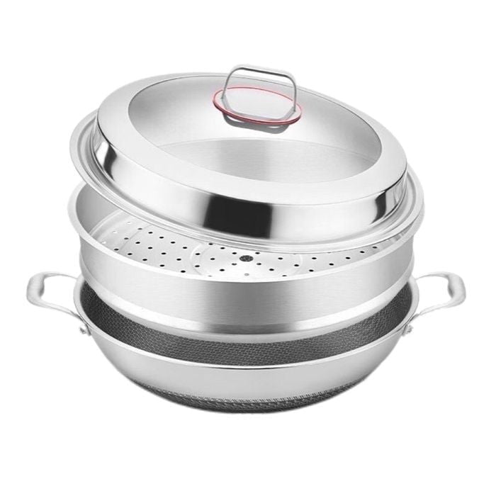CE Integrated CE - CKW38/DL316 Stainless Steel Wok With Steamer 38cm | TBM Online