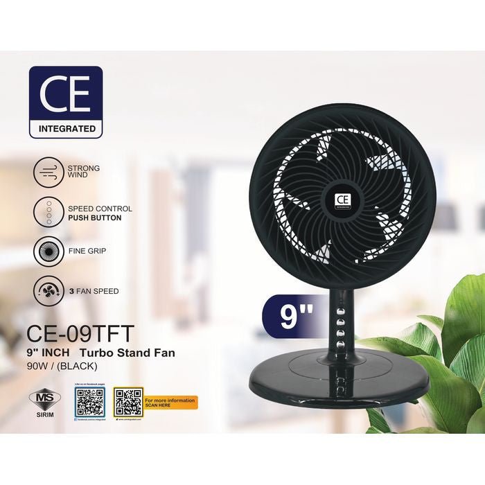 CE Integrated CE09/TFT Table Fan 9" 90W AC Motor Black | TBM Online
