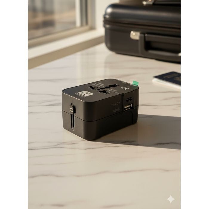 CE Integrated CE - HHT202 Universal Travel Adapter USB 1 Type - A + 1 Type - C | TBM Online