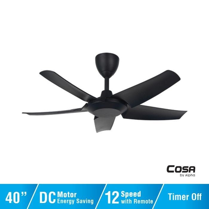 Cosa CX10 5B/40 MATT BLACK Ceiling Fan 40" 5 Blades Matt Black | TBM Online