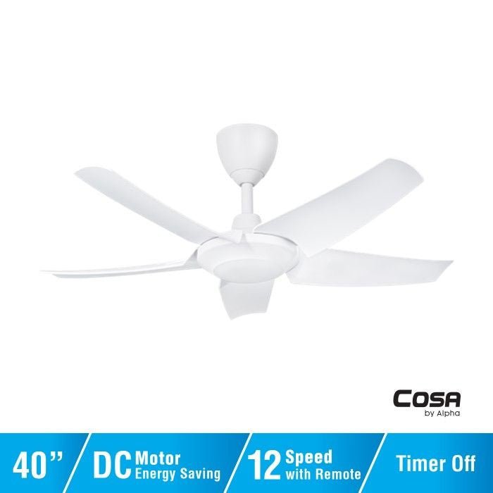 Cosa CX10 5B/40 MATT WHITE Ceiling Fan 40" 5 Blades Matt White | TBM Online