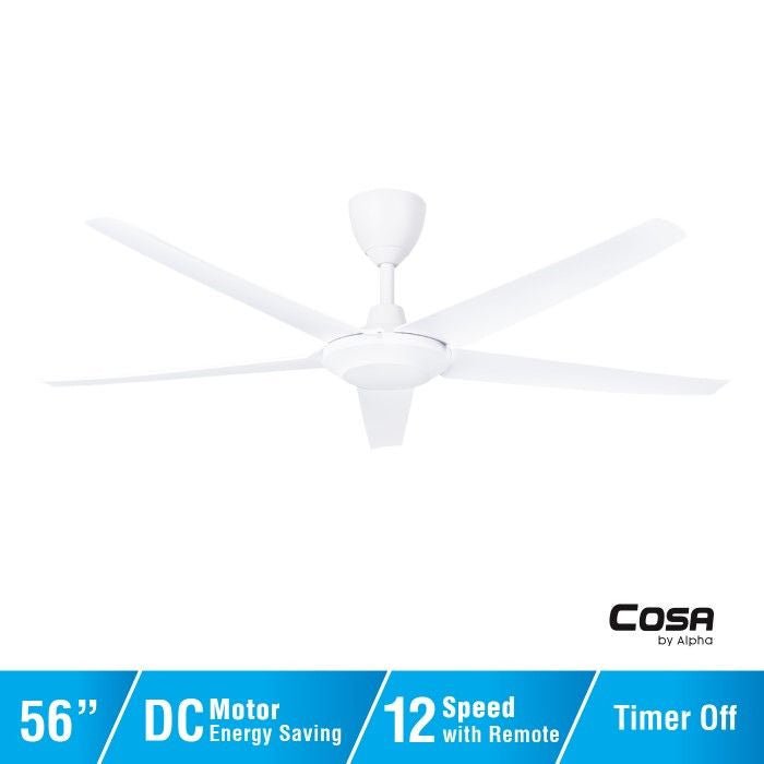 Alpha Cosa CX10 5B/56 MATT WHITE Ceiling Fan 56" 5 Blades Matt White | TBM Online