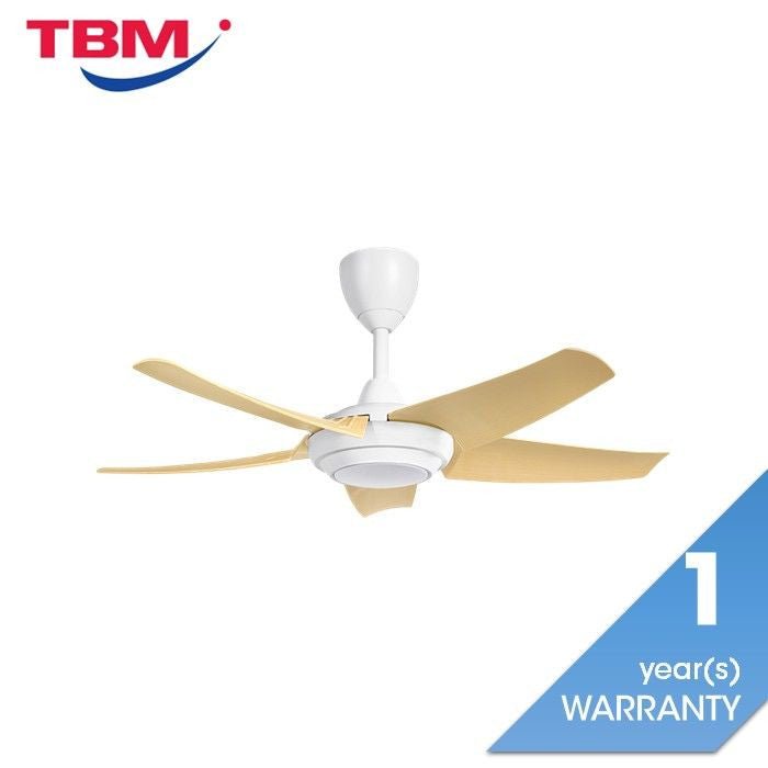 Alpha Cosa CX20 - 5B/40 LED MAPLE/MW Ceiling Fan 40" 5 Blades DC Motor LED Maple Matt White | TBM Online