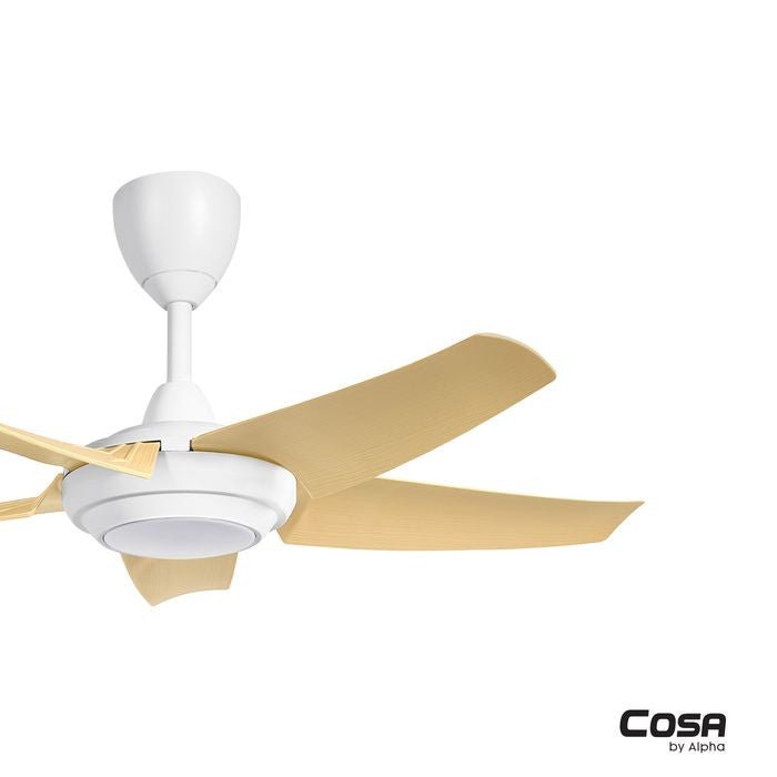 Alpha Cosa CX20 - 5B/40 LED MAPLE/MW Ceiling Fan 40" 5 Blades DC Motor LED Maple Matt White | TBM Online