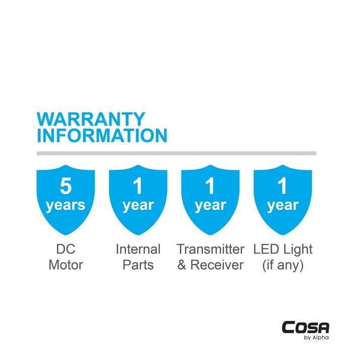 Alpha Cosa CX20 - 5B/40 LED MATT BLACK Ceiling Fan 40" 5 Blades DC Motor LED Matt Black | TBM Online