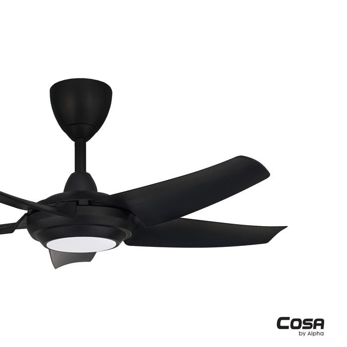 Alpha Cosa CX20 - 5B/40 LED MATT BLACK Ceiling Fan 40" 5 Blades DC Motor LED Matt Black | TBM Online