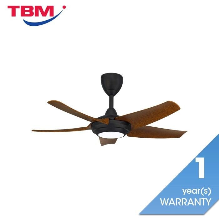 Alpha Cosa CX20 - 5B/40 LED WALNUT/MB Ceiling Fan 40" 5 Blades DC Motor LED Walnut Matt Black | TBM Online