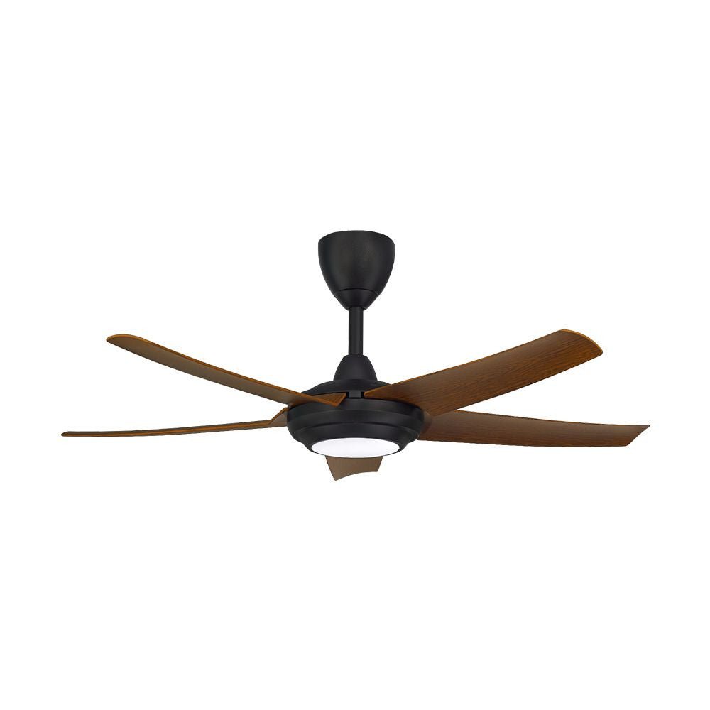 Alpha Cosa CX20 - 5B/46 LED WALNUT/MB Ceiling Fan 46" 5 Blades DC Motor LED Walnut Matt Black | TBM Online