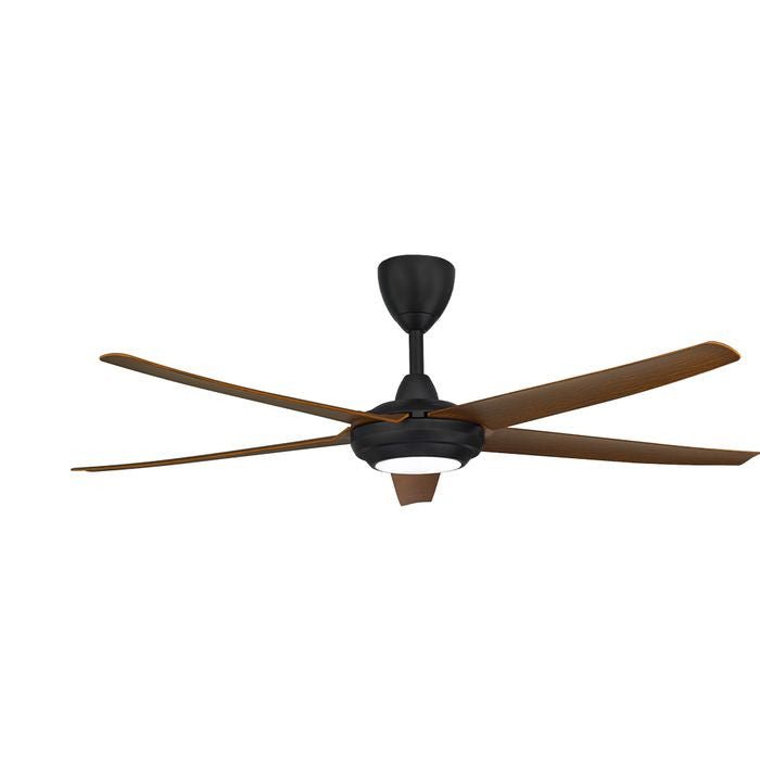 Alpha Cosa CX20 - 5B/56 LED WALNUT/MB Ceiling Fan 56" 5 Blades DC Motor LED Walnut Matt Black | TBM Online