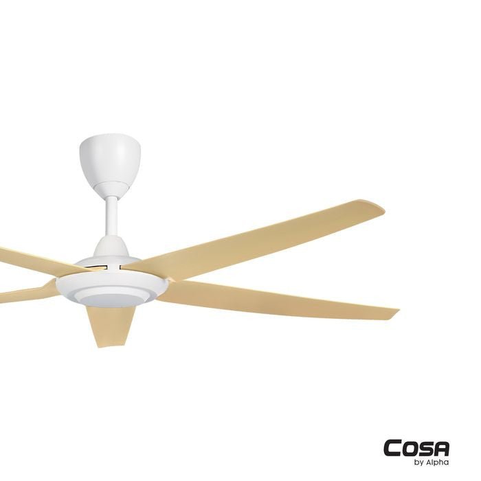 Alpha Cosa CX20 - 5B/56 MAPLE/MW Ceiling Fan 56" 5 Blades DC Motor Maple Matt White | TBM Online