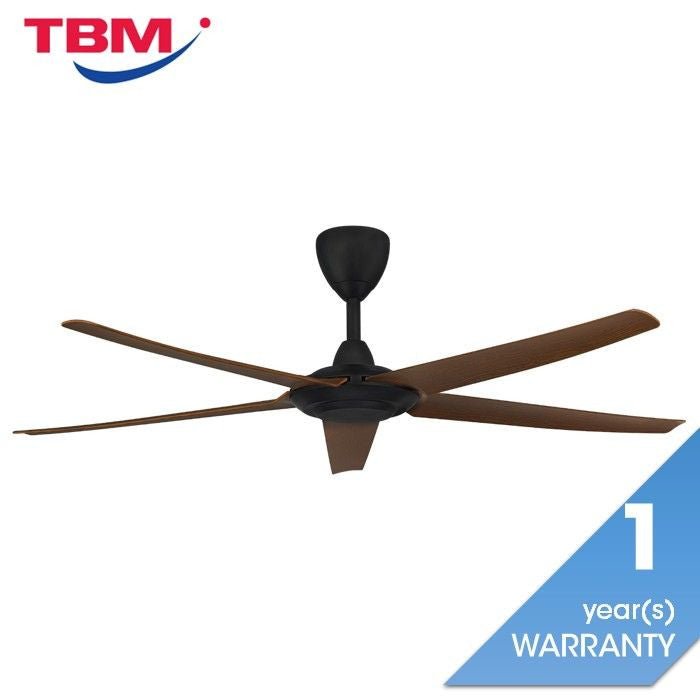 Alpha Cosa CX20 - 5B/56 WALNUT/MB Ceiling Fan 56" 5 Blades DC Motor Walnut Matt Black | TBM Online