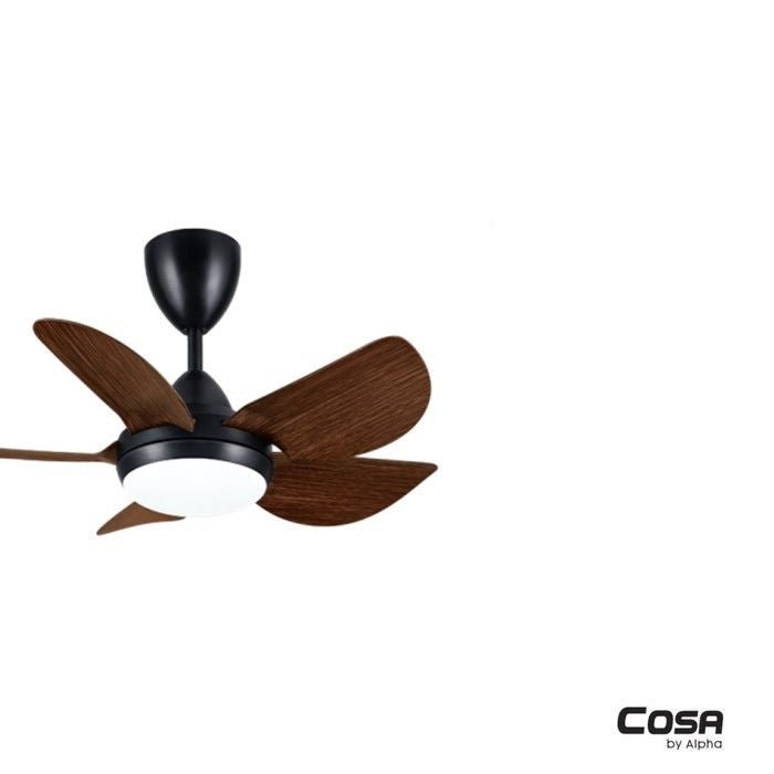 Cosa CX30 - 5B/30 LED WALNUT MATT BLACK Ceiling Fan 30" 5 Blades AC Motor Walnut Matt Black | TBM Online