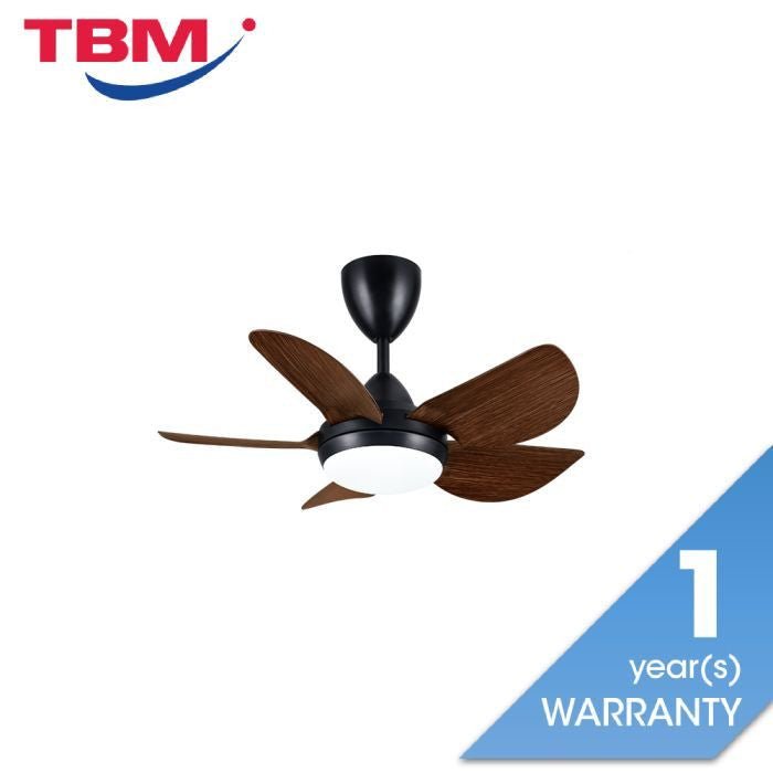 Cosa CX30 - 5B/30 LED WALNUT MATT BLACK Ceiling Fan 30" 5 Blades AC Motor Walnut Matt Black | TBM Online