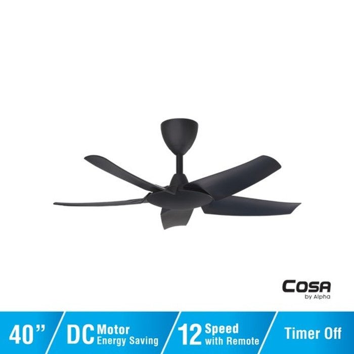 Alpha Cosa EX9 5B/40 MATT BLACK 5 Blades 40 Inch DC Motor Matt Black | TBM Online