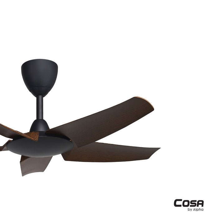 Alpha Cosa EX9 5B/40 WALNUT MATT BLACK Ceiling Fan 40" 5 Blades DC Motor Walnut Matt Black | TBM Online