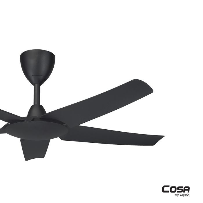 Alpha Cosa EX9 5B/46 MATT BLACK Ceiling Fan 46" 5 Blades DC Motor Matt Black | TBM Online