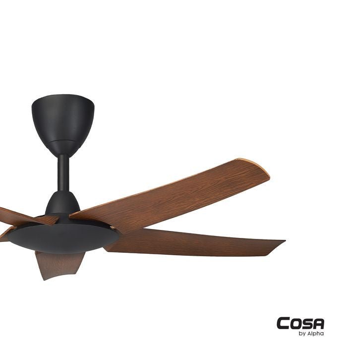 Alpha Cosa EX9 5B/46 WALNUT MATT BLACK Ceiling Fan 46" 5 Blades DC Motor Walnut Matt Black | TBM Online