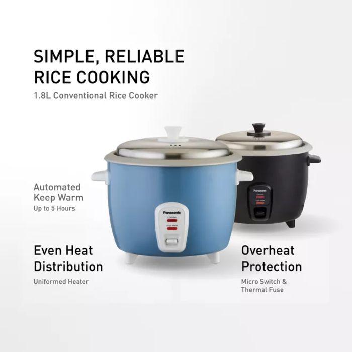 Panasonic SR-EC18HKSK 1.8L Conventional Rice Cooker Overheat Protection Matte Black