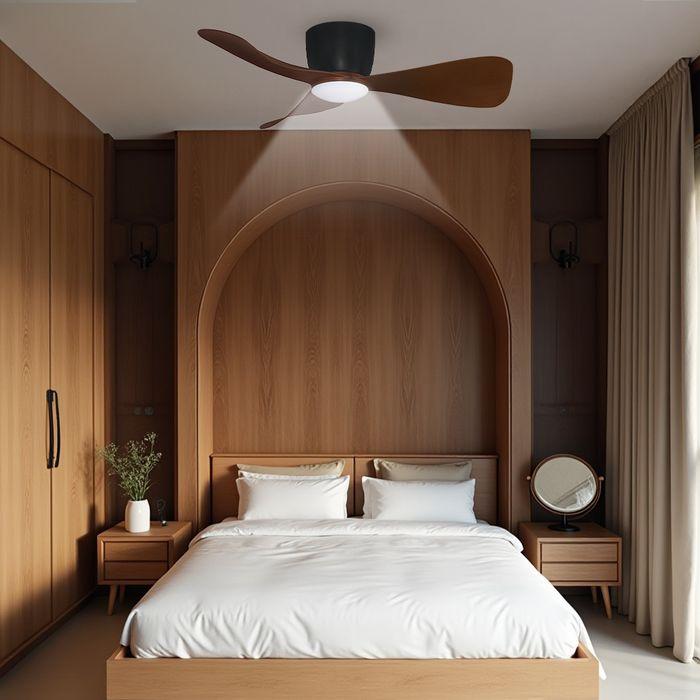 Alpha Alkova MILI-3B/42 LED HG WALNUT/MB Ceiling Fan 42" 3 Blades Walnut Matt Black
