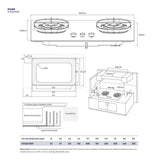 Electrolux EHG8235BF 2 Burners Built-In Gas Hob With 2 Cooking Zones 500 Series