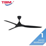 Alpha Alkova MONTI-3B/72 MATT BLACK Ceiling Fan 72" 3 Blades Matt Black