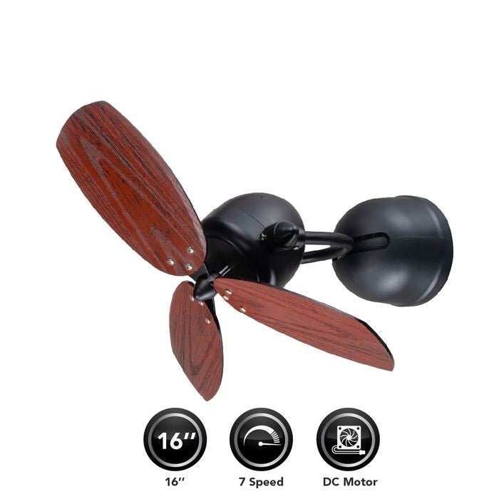 Deka MDC168 BLACK WALNUT Ceiling Fan 16" 3 Blades DC Motor Black Walnut | TBM Online