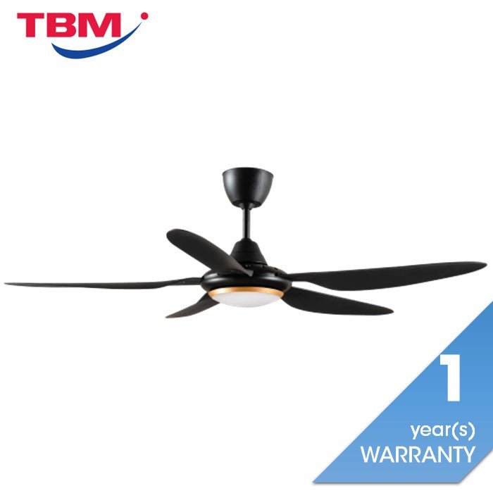 Deka DC2 - 313L MATT BLACK Ceiling Fan 5 Blades LED DC Inverter Motor Matt Black | TBM Online